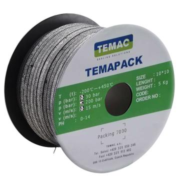 太美/TEMAC 高温碳纤维盘根，TEMAC 7700 12*12mm 高温 ，石墨浸渍 售卖规格：5公斤/卷