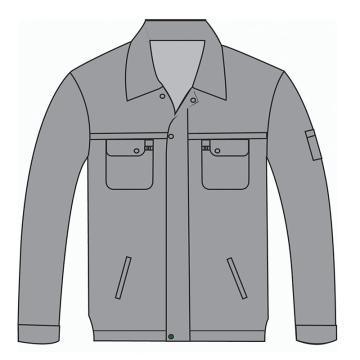 西域推荐 工作服，春秋季外套上衣，浅灰色，全棉加厚，L （同款100件起订） 售卖规格：1件