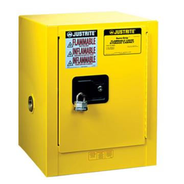 杰斯瑞特JUSTRITE 黄色易燃液体存储柜，4加仑/15升，单门/手动，工作台式，8904001