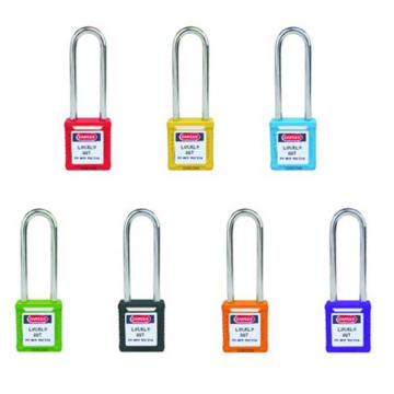 安赛瑞 长梁工程塑料安全挂锁，14664 高强度工程塑料锁体 钢制锁梁 红色 锁梁Ф6mm 高76mm 售卖规格：1把