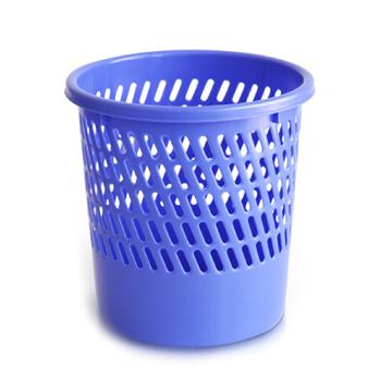 得力垃圾桶，圆形塑料，9553，蓝色紫色随机