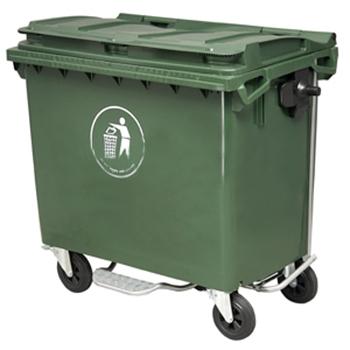 信诺 四轮平盖移动垃圾箱，1106（墨绿） 售卖规格：1个