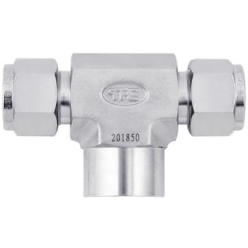 JPE D3/8"-1/4"NPT中心内牙卡套三通，BS6-FBT0302-N 售卖规格：1个