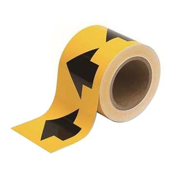 安赛瑞 管道流向箭头带-黄，高性能自粘性材料，100mm宽×27m长，33502 售卖规格：1卷