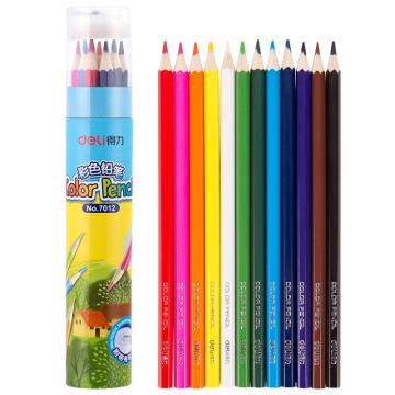 得力 彩铅/彩色铅笔，7012 （12色） 售卖规格：1筒