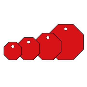 安赛瑞 空白塑料吊牌-八边形，Ф38.1mm，红色，14819 售卖规格：100个/包