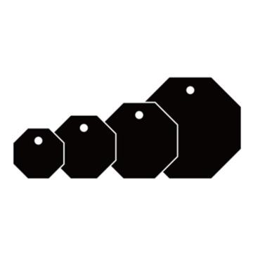 安赛瑞 空白塑料吊牌-八边形，Ф31.8mm，黑色，14826，100个/包