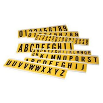 安赛瑞 3“ 数字标识-字高3”，黄底黑字，自粘性乙烯材料，共30卡，包含0-9各3卡，6片/卡，34402 售卖规格：180片/包
