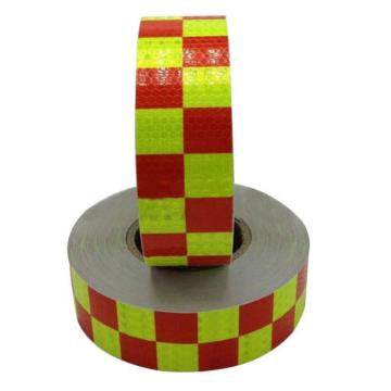 安赛瑞 超级晶格反光警示胶带，超级晶格反光材料，50mm×50m，红黄方格，14368 售卖规格：1卷