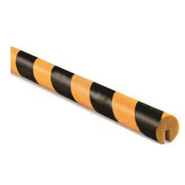 安赛瑞 警示防撞条（D款），耐寒PU材质，黄黑橘皮纹表面，槽型，长1000mm，11413 售卖规格：1根