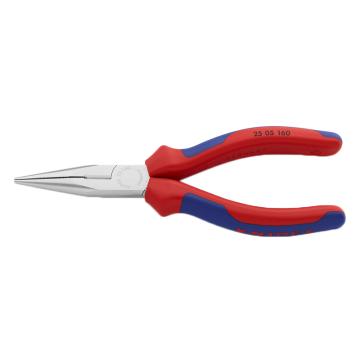 凯尼派克/KNIPEX 尖嘴钳，25 05 160 160mm(镀铬头部双色双重材料手柄) 售卖规格：1把