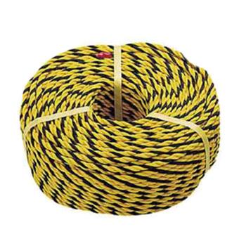 安赛瑞 警示隔离绳，高强度尼龙材质，黄黑条纹，Ф10mm×50m，14106