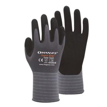 恒辉 丁腈涂层手套，NX506-9 15针灰尼龙加莱卡掌浸 售卖规格：1包