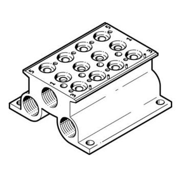 费斯托/FESTO 固定阀宽气路板模块，CPE10-PRS-1/4-4，543823 用于两位五通和三位五通阀系列 售卖规格：1个