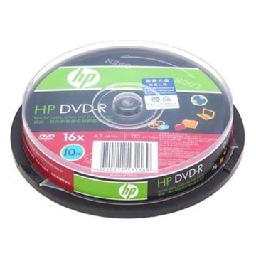 惠普 光盘，DVD-R 4.7G/16X 10片装 空白刻录盘 单位：桶