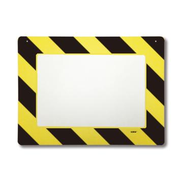 安赛瑞 悬挂式区域标识框（A3，黄黑），透明PC材料，可插入A3纸张，黄黑边框，398×522mm，12137 售卖规格：1个