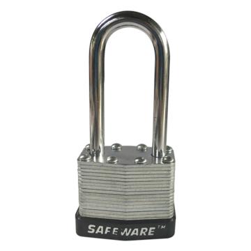 安赛瑞 长梁钢制千层安全挂锁-黑，锁梁Ф6mm，锁体长37mm，锁杆长度52mm，14716
