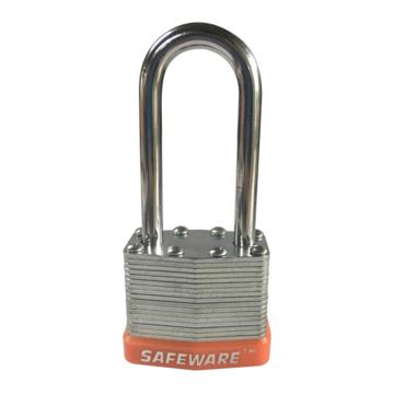安赛瑞 长梁钢制千层安全挂锁-橙，锁梁Ф6mm，锁体长37mm，锁杆长度52mm，14717