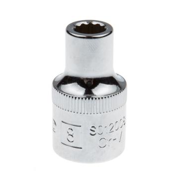 钢盾 1/2"(12.5mm)系列公制十二角套筒，S012008 8mm 售卖规格：1个