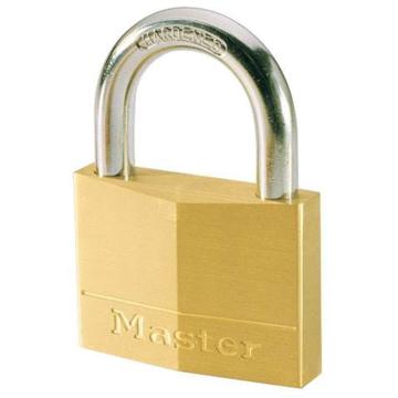 玛斯特锁具 3弹子20mm宽铜挂锁，120KA 4mm锁钩 11mm锁钩净高 同花钥匙 售卖规格：1把