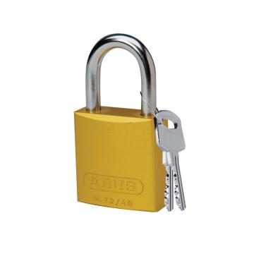 贝迪BRADY 铝锁，1"/2.5cm锁钩，锁芯互异，黄色，99611