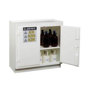 杰斯瑞特/JUSTRITE 白色实心聚乙烯存储柜，24015 容量2.5升×36瓶 双门/手动 自立式 售卖规格：1个