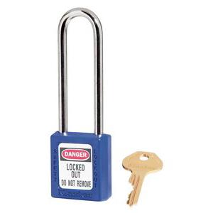 玛斯特锁具 蓝色XENOY工程塑料安全锁，410LTBLU 6mm锁钩 锁钩净高76mm 44mm高 售卖规格：1个
