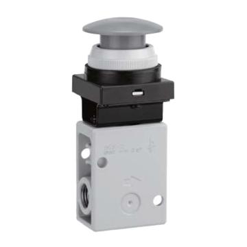 SMC 机控阀，VM230-02-30BA 黑色按钮（蘑菇头）,侧配管,二位三通,R1/4 售卖规格：1个