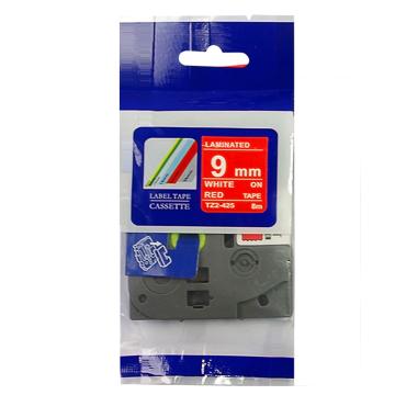 普贴/PUTY 标签色带，红底白字 宽度9mmTZ2－425 适用于兄弟ＴＺ系列标签机 售卖规格：1卷