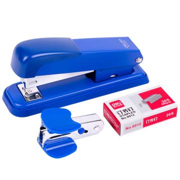 得力 装订套装，0359 蓝色（24/6订书机+起钉器+24/6针1盒） 售卖规格：1个