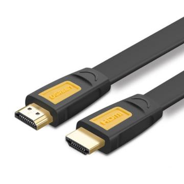 绿联/UGREEN HDMI高清扁线连接线，HD101（黑黄头 1.5米） 30AWG OD4.0MM 支持2K*4K 60HZ 售卖规格：1条