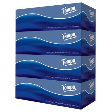 得宝/Tempo 3层90抽蓝色硬盒面巾纸，T2274 4盒/提 售卖规格：1提