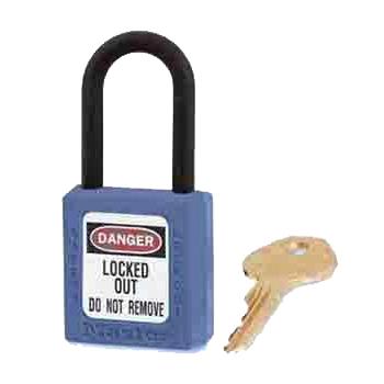 玛斯特锁具 蓝色XENOY工程塑料安全锁，406BLU 塑料锁钩、绝缘、防磁、防电火花 售卖规格：1把
