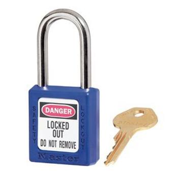 玛斯特锁MasterLock 6mm锁钩，锁钩净高38mm，44mm高，蓝色XENOY工程塑料安全锁，410BLU