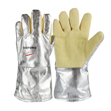 卡司顿 隔热手套，YARR15-34，500°5指手背铝箔耐磨型高温手套