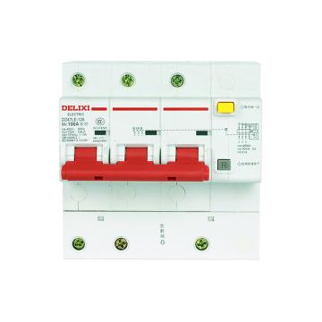 德力西/DELIXI 微型剩余电流保护断路器，DZ47LE1253D125R300 DZ47LE-125 3P li(D) 125A 300mA 售卖规格：1个
