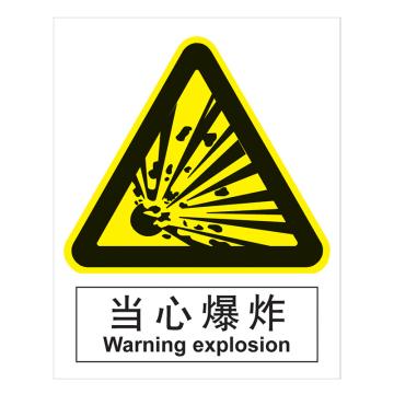 嘉辽 GB安全标识-当心爆炸，中英文，自粘性乙烯，250×315mm，BSF0394 售卖规格：5个/包