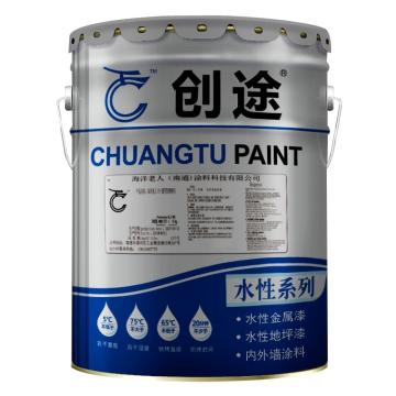 创途/CHUANGTU 水性丙烯酸金属漆，国标GY10机床灰，15kg/桶 售卖规格：15公斤/桶