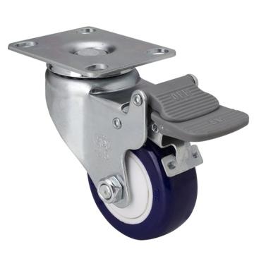 易得力 平顶刹车高强度聚氨酯(TPU)脚轮，371225H-3725-87 脚轮轻型2.5寸80kg 售卖规格：1个