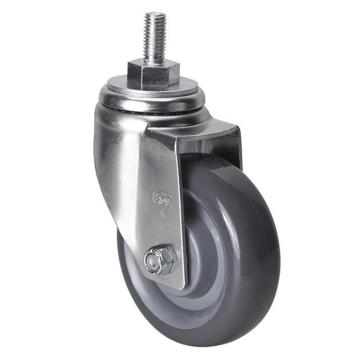 易得力 丝口万向聚氨酯(PU)脚轮，50134/M12X25-504-76 脚轮中型4寸150kg 售卖规格：1个