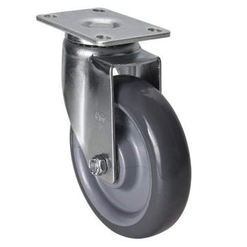 易得力 平顶万向聚氨酯(PU)脚轮，50115-505-76 脚轮中型5寸150kg 售卖规格：1个