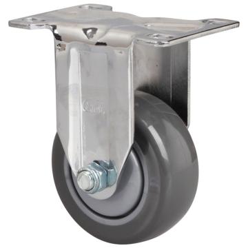 易得力 定向聚氨酯(PU)脚轮，57203-573-77 脚轮中型镀铬3寸130kg 售卖规格：1个
