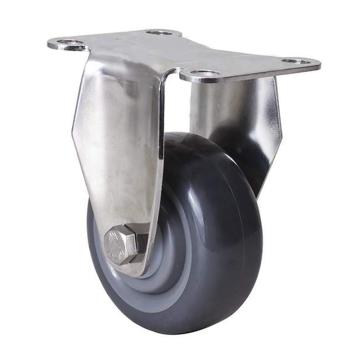 易得力 定向聚氨酯(PU)脚轮，S54703-S543-75 脚轮不锈钢中型3寸150kg 售卖规格：1个