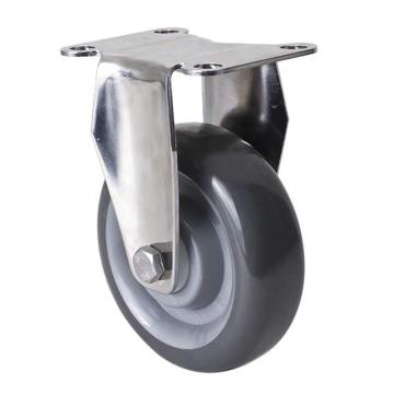易得力 定向聚氨酯(PU)脚轮，S54704-S544-75 脚轮不锈钢中型4寸150kg 售卖规格：1个