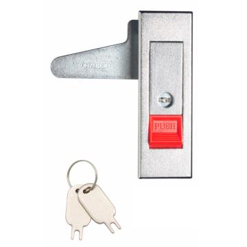 恒珠 平面锁，MS603-3-1R，红按钮，有锁芯，喷沙镀铬 售卖规格：1把