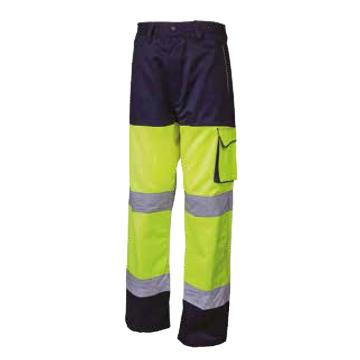 代尔塔/DELTAPLUS 荧光裤子，404013-JM-M PHPA2 黄色+藏青色 售卖规格：1件