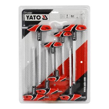 易尔拓YATO T型球头内六角扳手组套,8件套,YT-05597