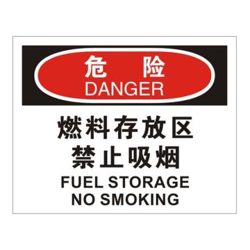 安赛瑞 OSHA危险标识-燃料存放区禁止吸烟，不干胶材质，250×315mm，31223 售卖规格：1张