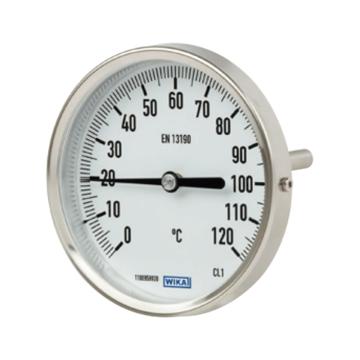 威卡/WIKA 双金属温度计，A52.100轴向安装 -30-50℃外螺纹连接L1=100 售卖规格：1个