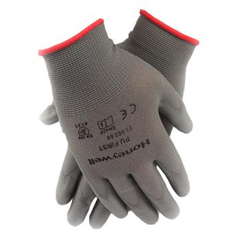 霍尼韦尔Honeywell PU涂层手套，2100250CN-09，尼龙PU涂层耐磨工作手套 灰色